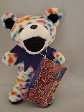 Grateful Dead Dancing Bean Bear PEGGY-O NWT Liquid Blue Vintage Plush 7" Beanie